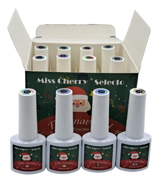 Gel Semipermanente Miss Cherry Gama Navidad 12 Pz Navideña_0