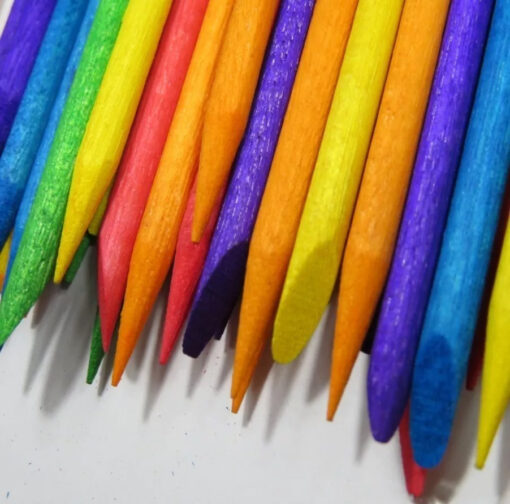 Palito De Naranjo Para Uñas Cutícula 100pz Colores Empujador_3