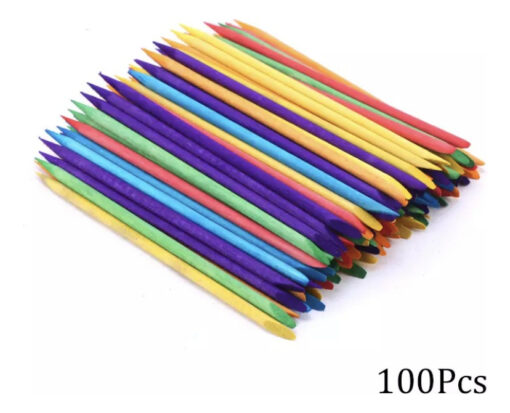 Palito De Naranjo Para Uñas Cutícula 100pz Colores Empujador_2