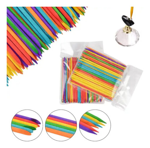 Palito De Naranjo Para Uñas Cutícula 100pz Colores Empujador_5