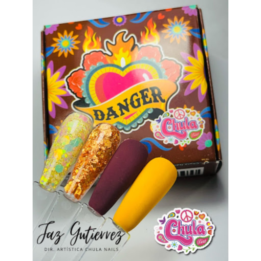 COLECCION DE ACRILICOS DANGER 4 PZAS. Chula Nails_2